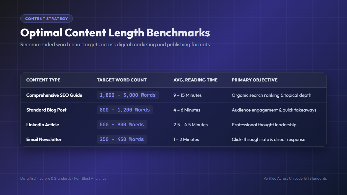word counter online optimal content length and reading time benchmarks