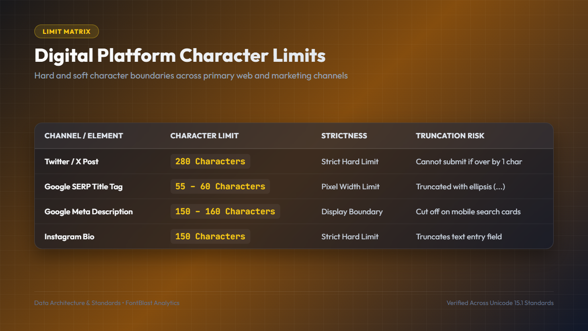 character counter with spaces platform limit matrix