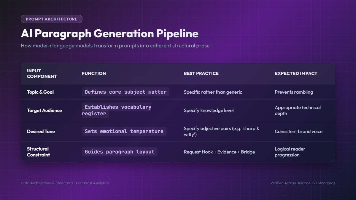 paragraph generator AI prompt engineering architecture table