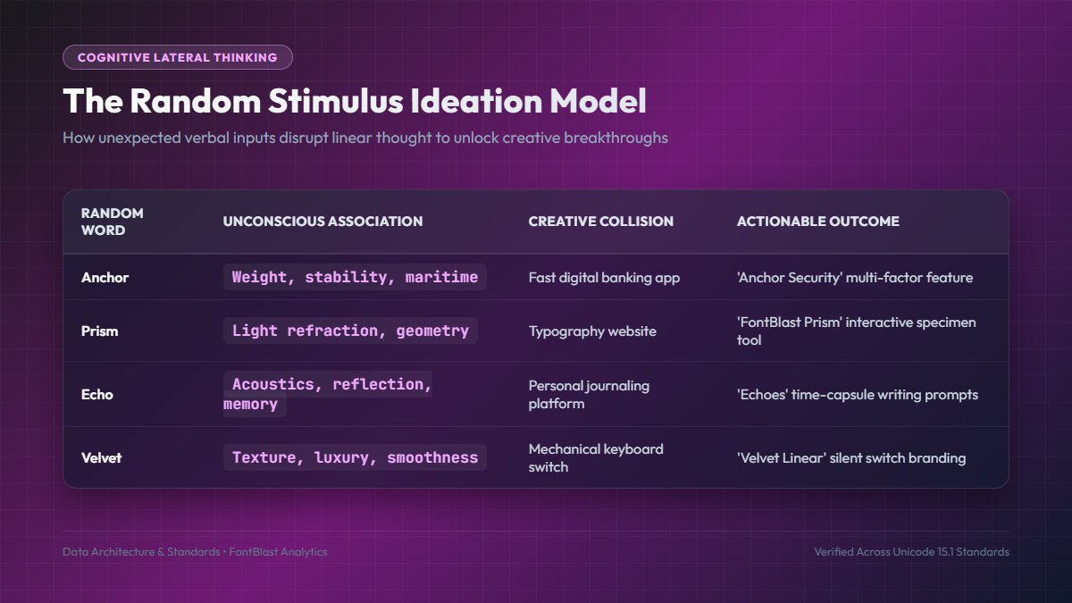 random word generator lateral thinking ideation model table