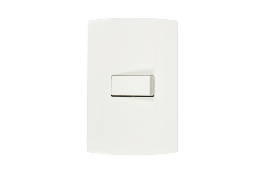 Placa de pared con 1 interruptor y 1 contacto electrico + tierra color  Negro 2x4 color