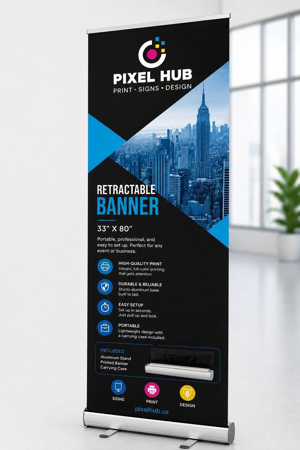 Retractable Banner 33"x80"