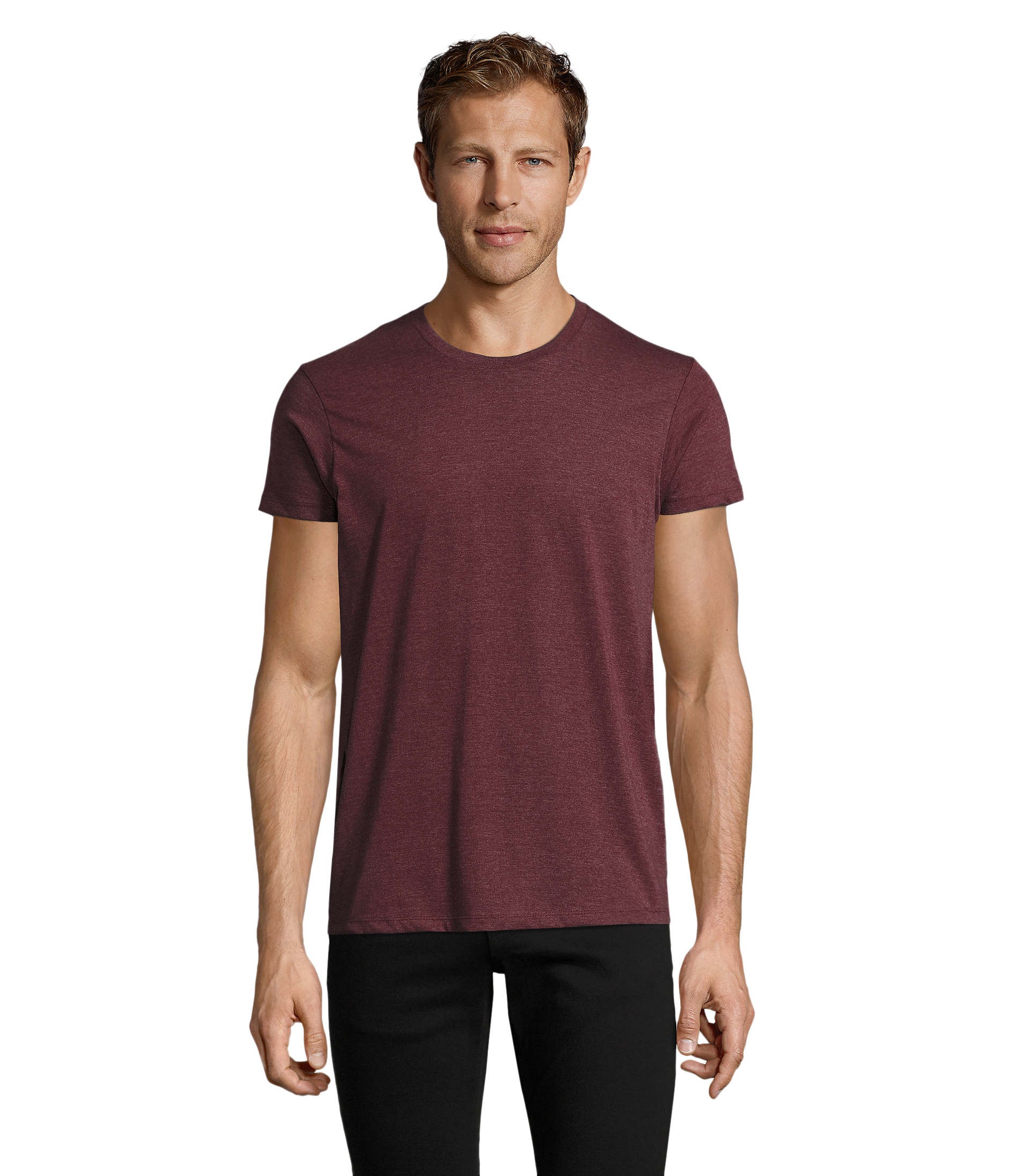 Regent Fit indossata, rosso borgogna mélange