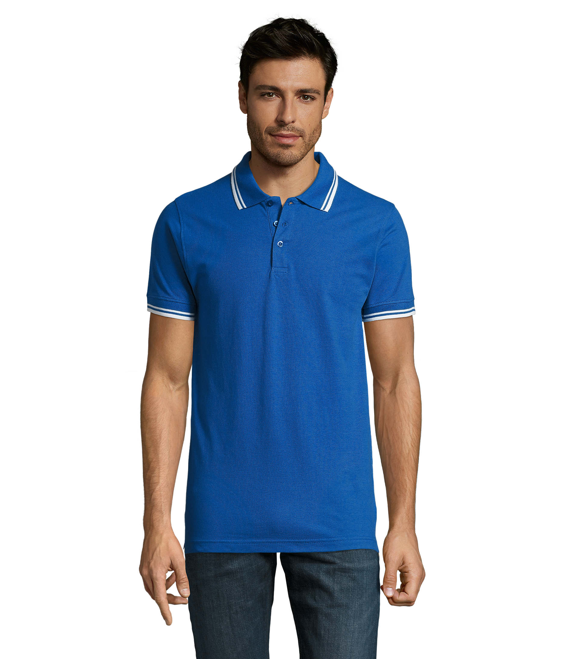 Pasadena Men indossata, blu royal con righe bianche