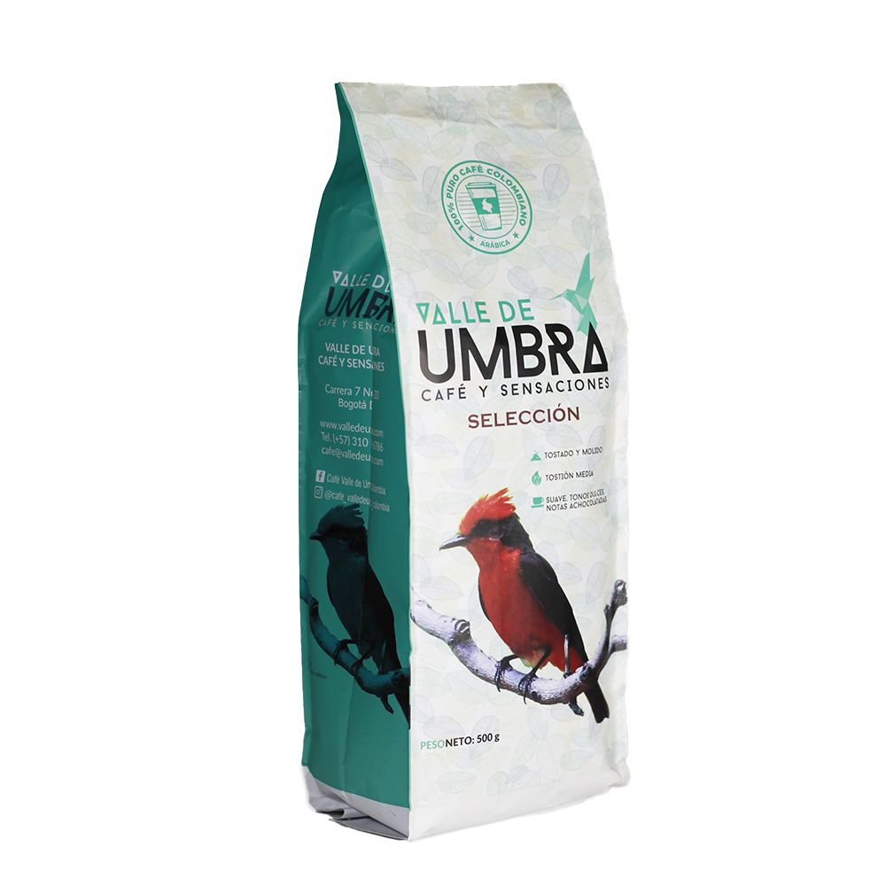 Café Valle de Umbra Selección Tostado MEDIO - Grano 500gr - Producto disponible en colombiatodo.com Café Valle de Umbra Selección Tostado MEDIO - Grano 500gr