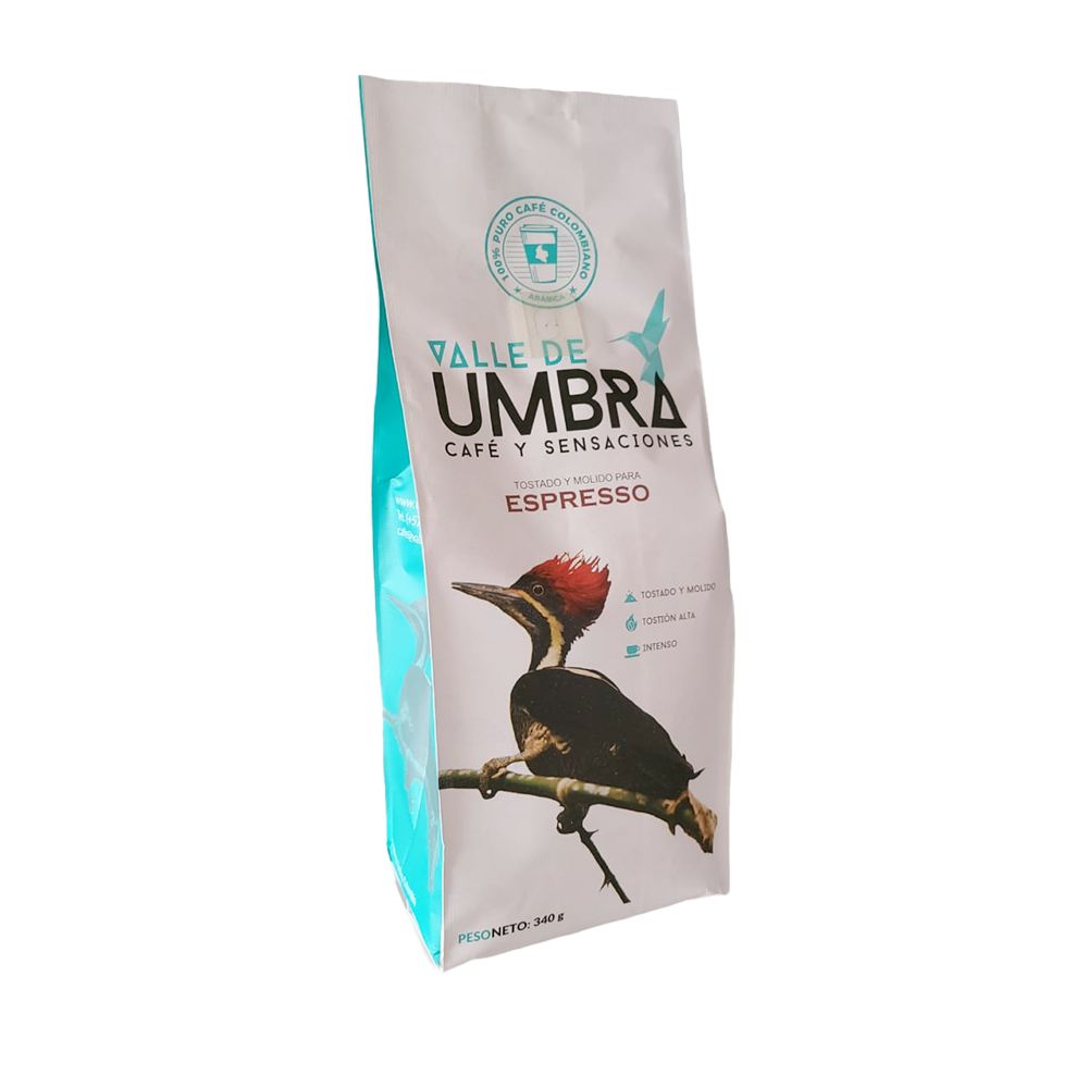Café Valle de Umbra Espresso Tostado MEDIO/ALTO en Grano 500gr - Producto disponible en colombiatodo.com Café Valle de Umbra Espresso Tostado MEDIO/ALTO en Grano 500gr