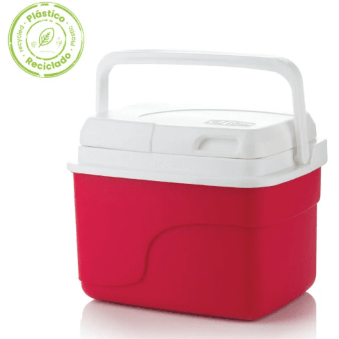 Nevera personal plástica portátil insulada 4.5 litros rojo material recuperado - Producto disponible en colombiatodo.com Nevera personal plástica portátil insulada 4.5 litros rojo material recuperado