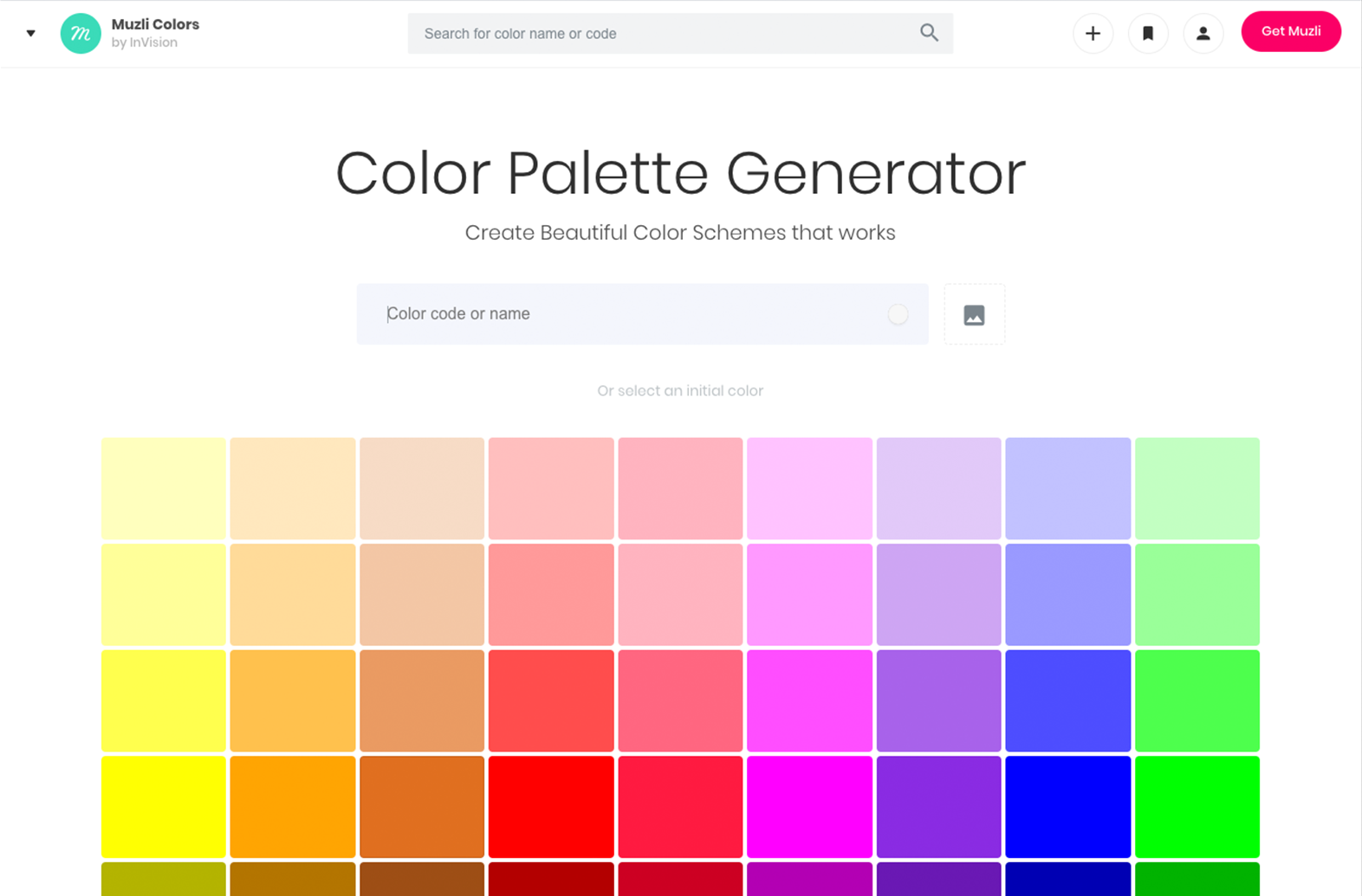 muzli color palette generator