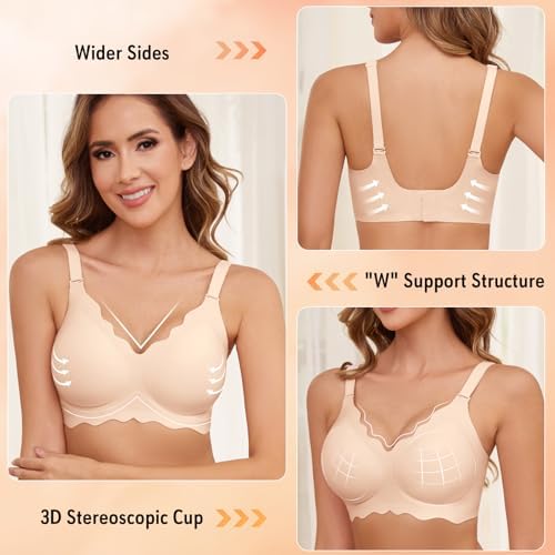 Vue 4 de Soutiengorge Femme Sans Armature