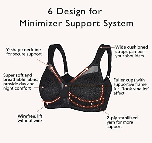 Vue 3 de Soutiengorge Femme Minimiseurs Dentelle