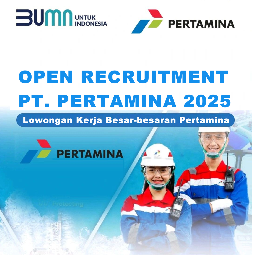 Background gambar bergaya abstrak dengan warna merah dan biru yang mewakili branding lowongan kerja, dengan pola geometris dan gradasi warna yang halus