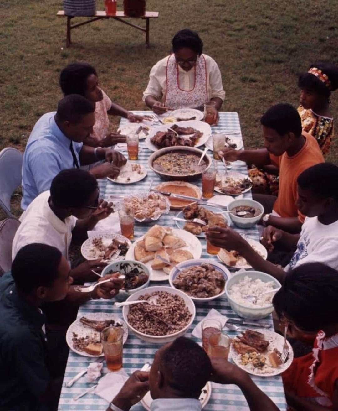Mouthfeel dinner table with food
