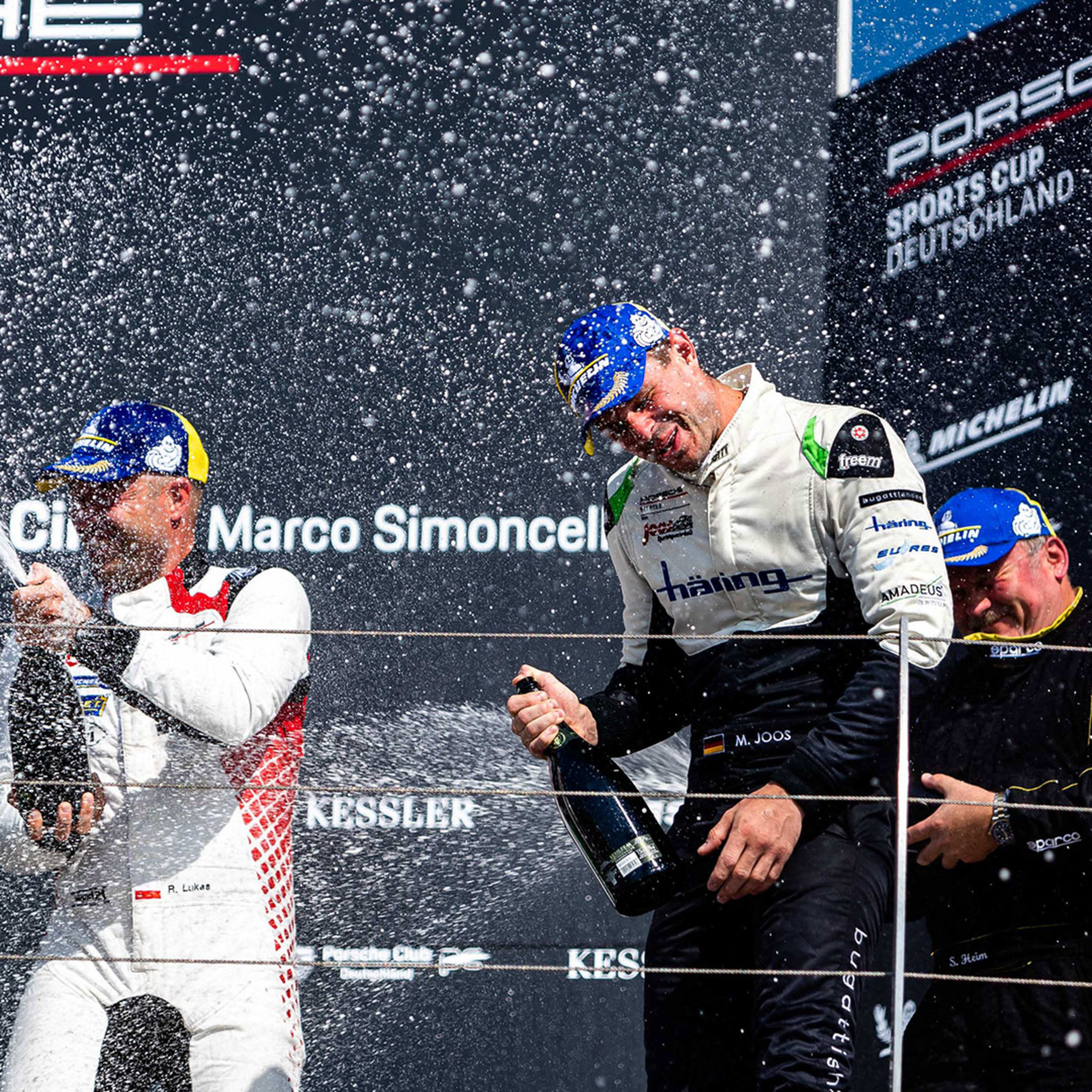 Celebrating winners on the winners podium in Misano (IT).
