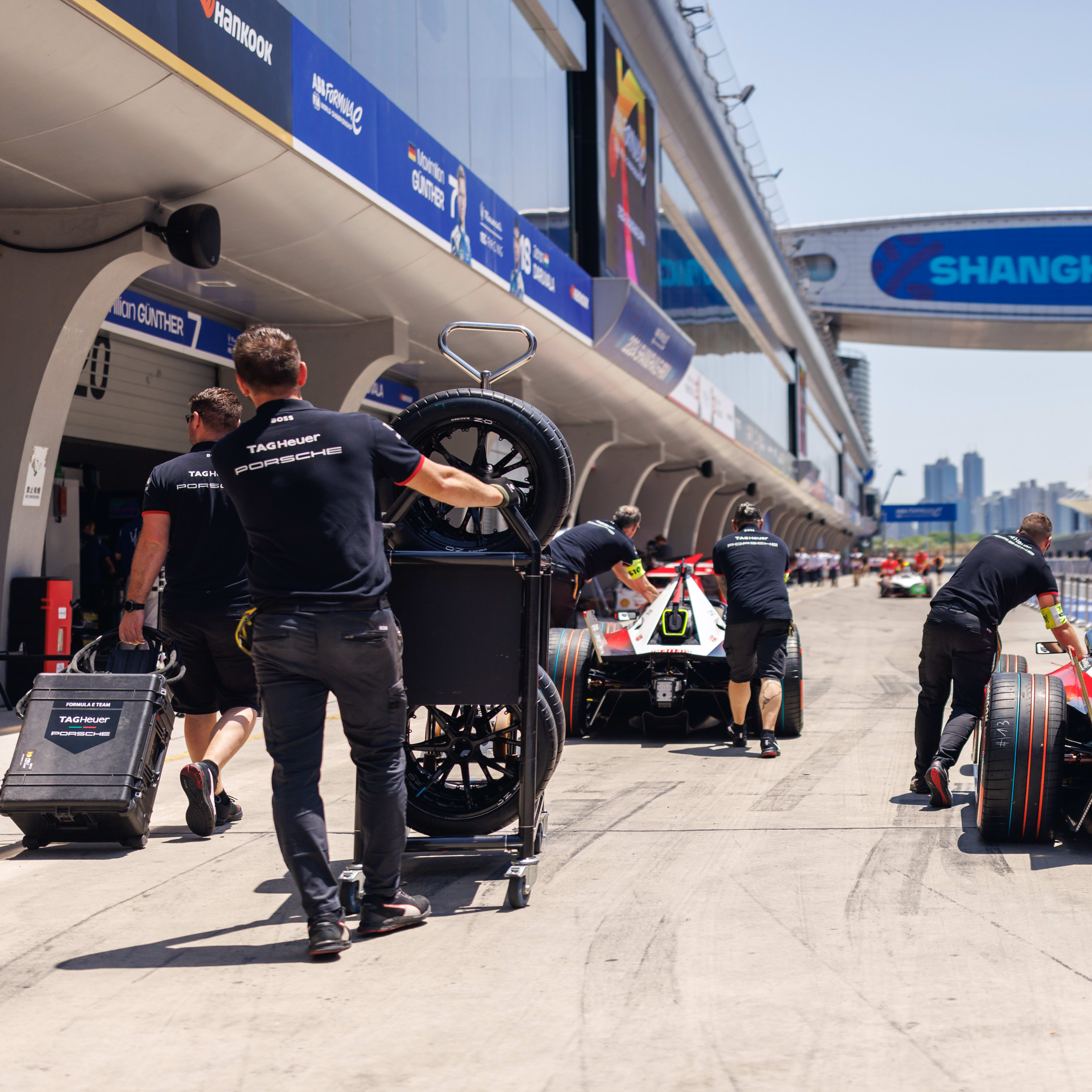 The TAG Heuer Porsche Formula E Team Preparing for Race 