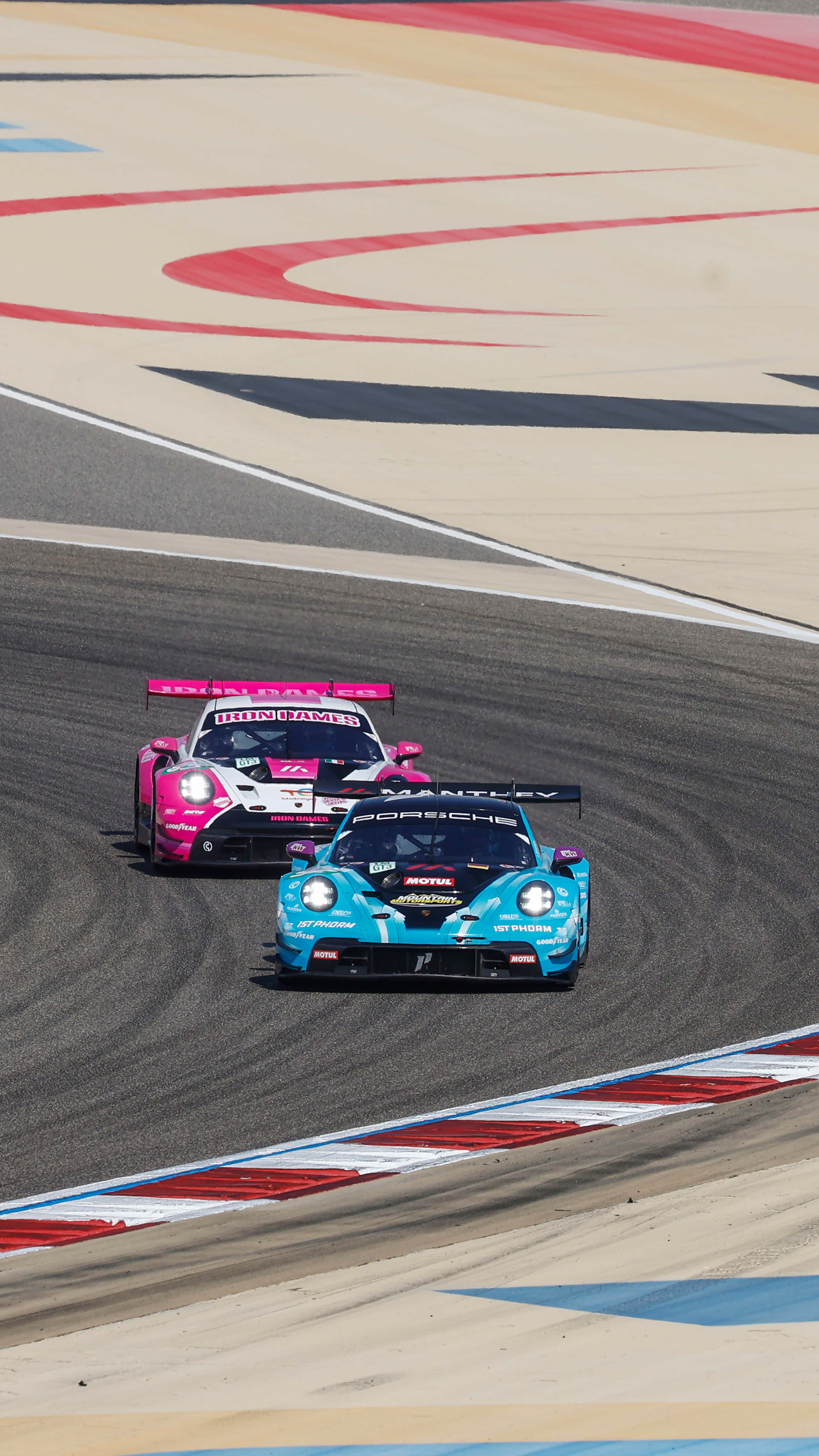 Porsche car racing in the race