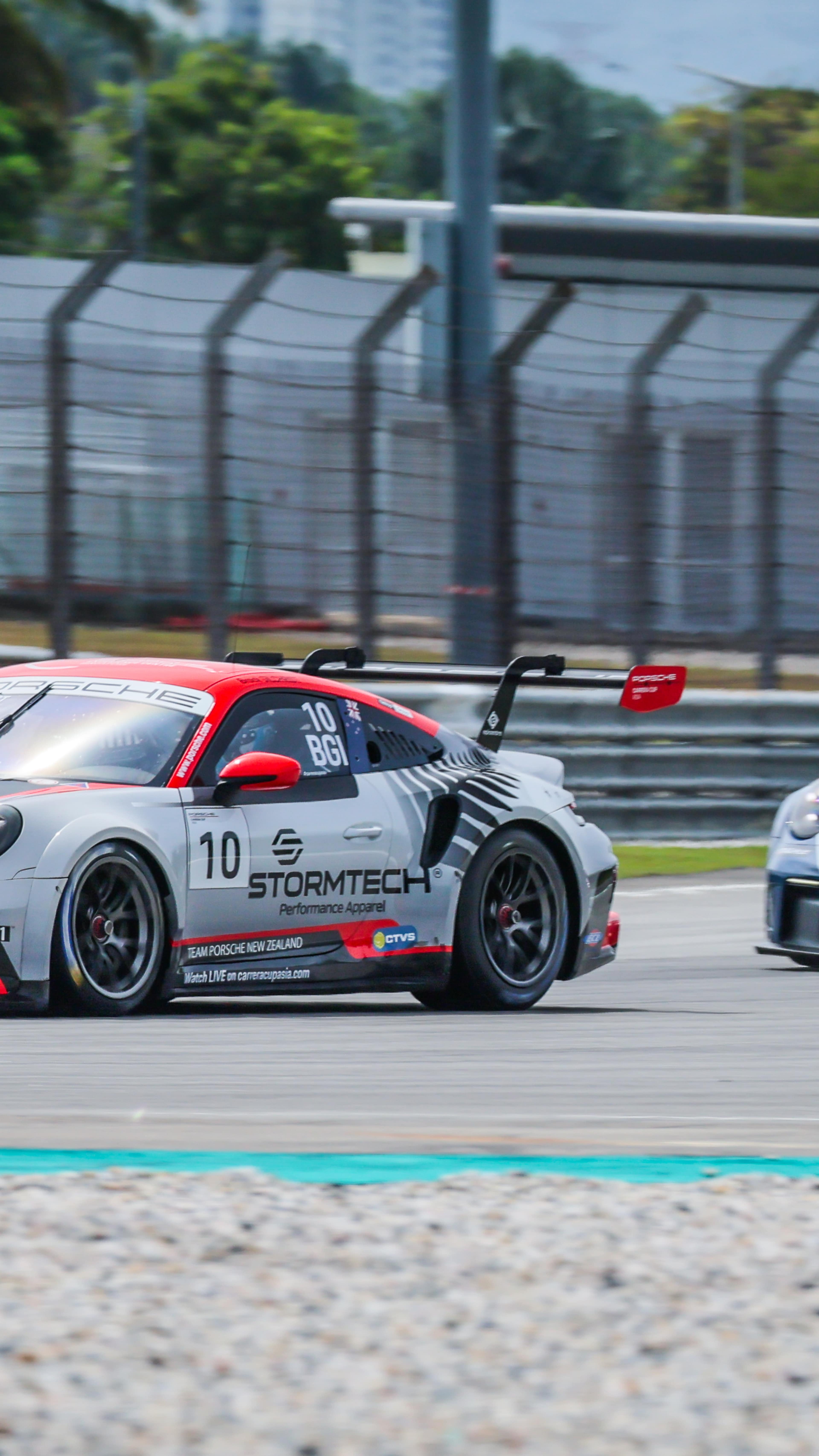 Brock Gilchrist racing in Porsche Carrera Cup Asia