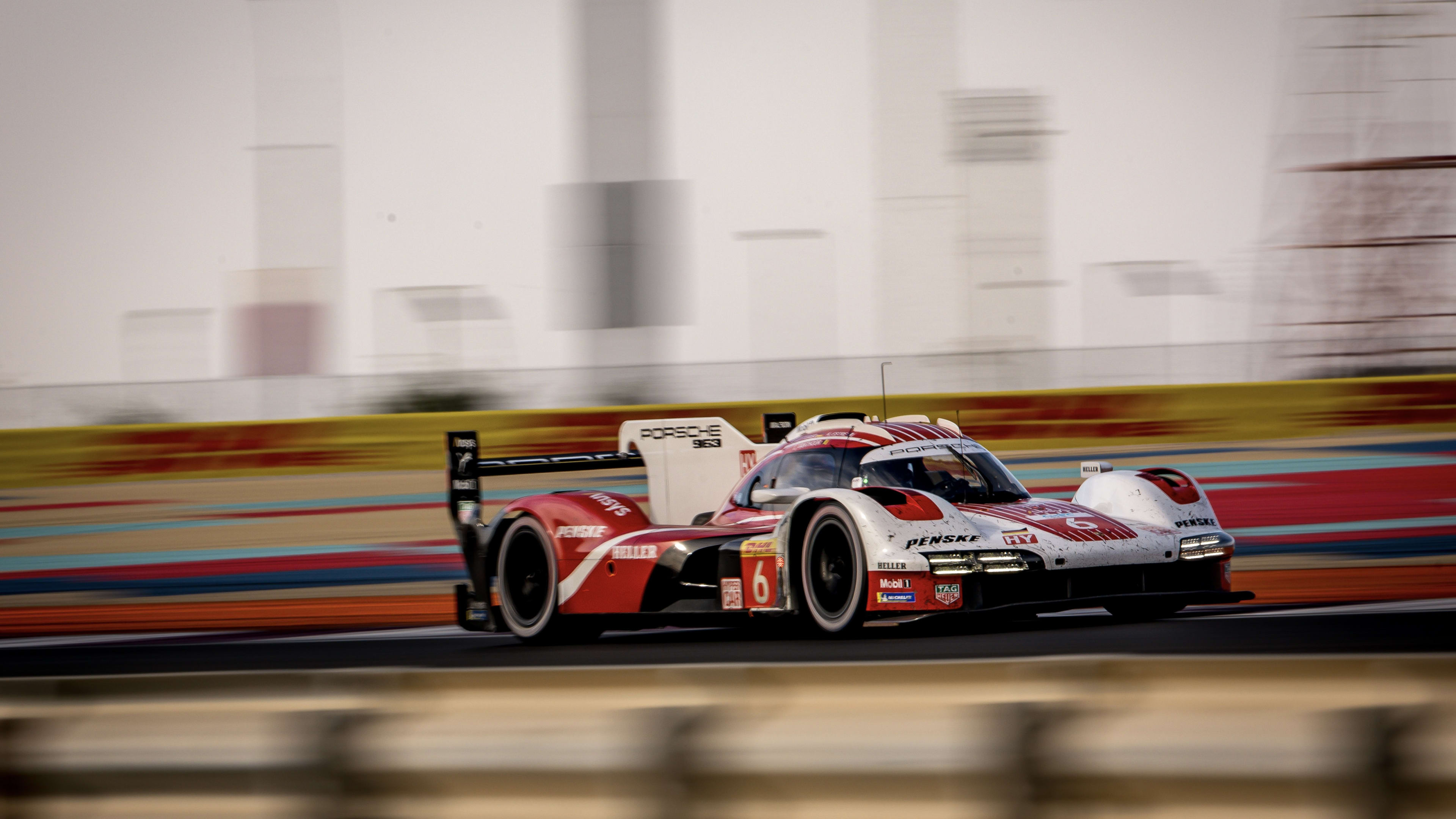 Car on the track in motion blur