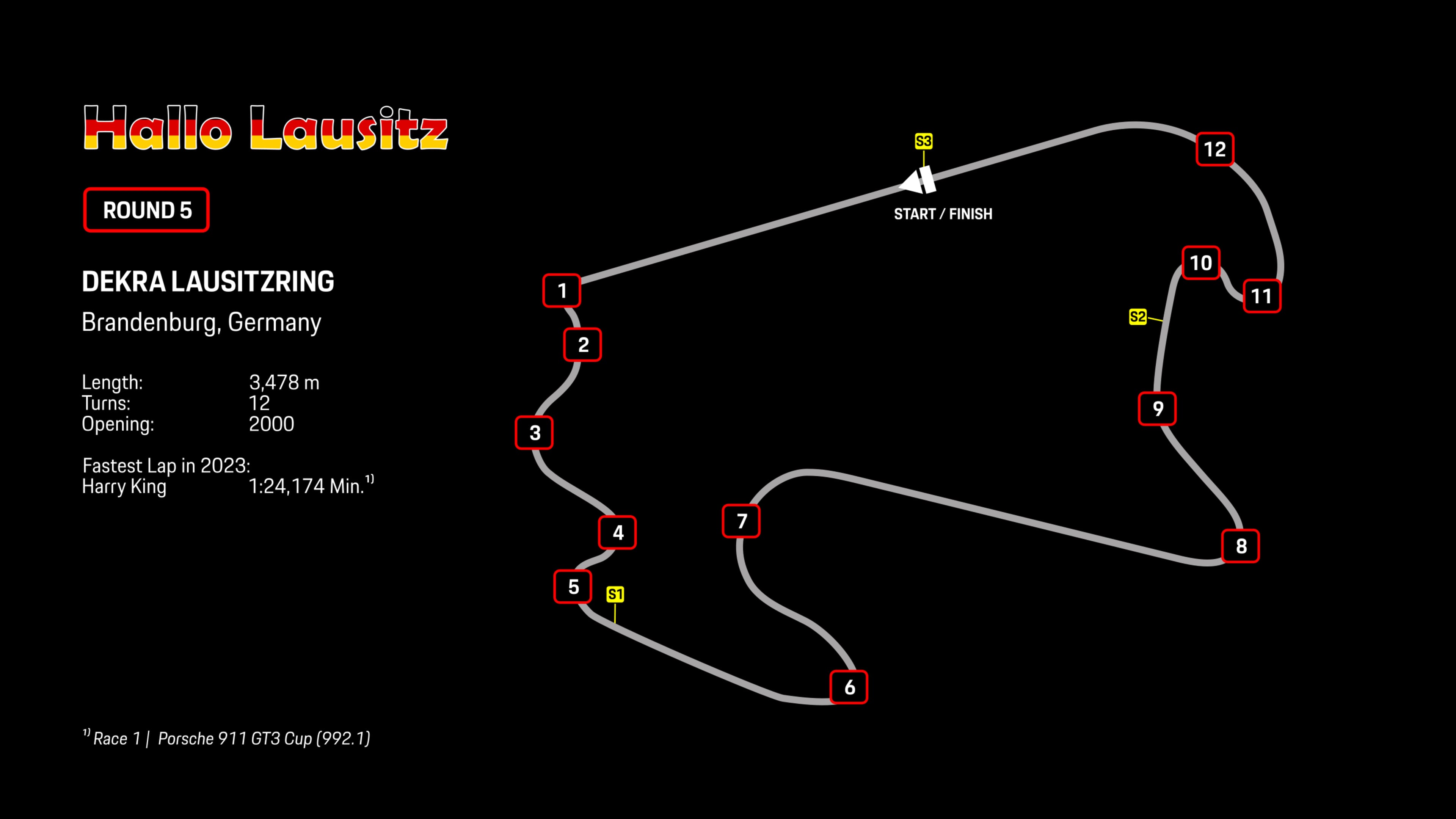 Track map of DEKRA Lausitzring, Brandenburg (DEU)