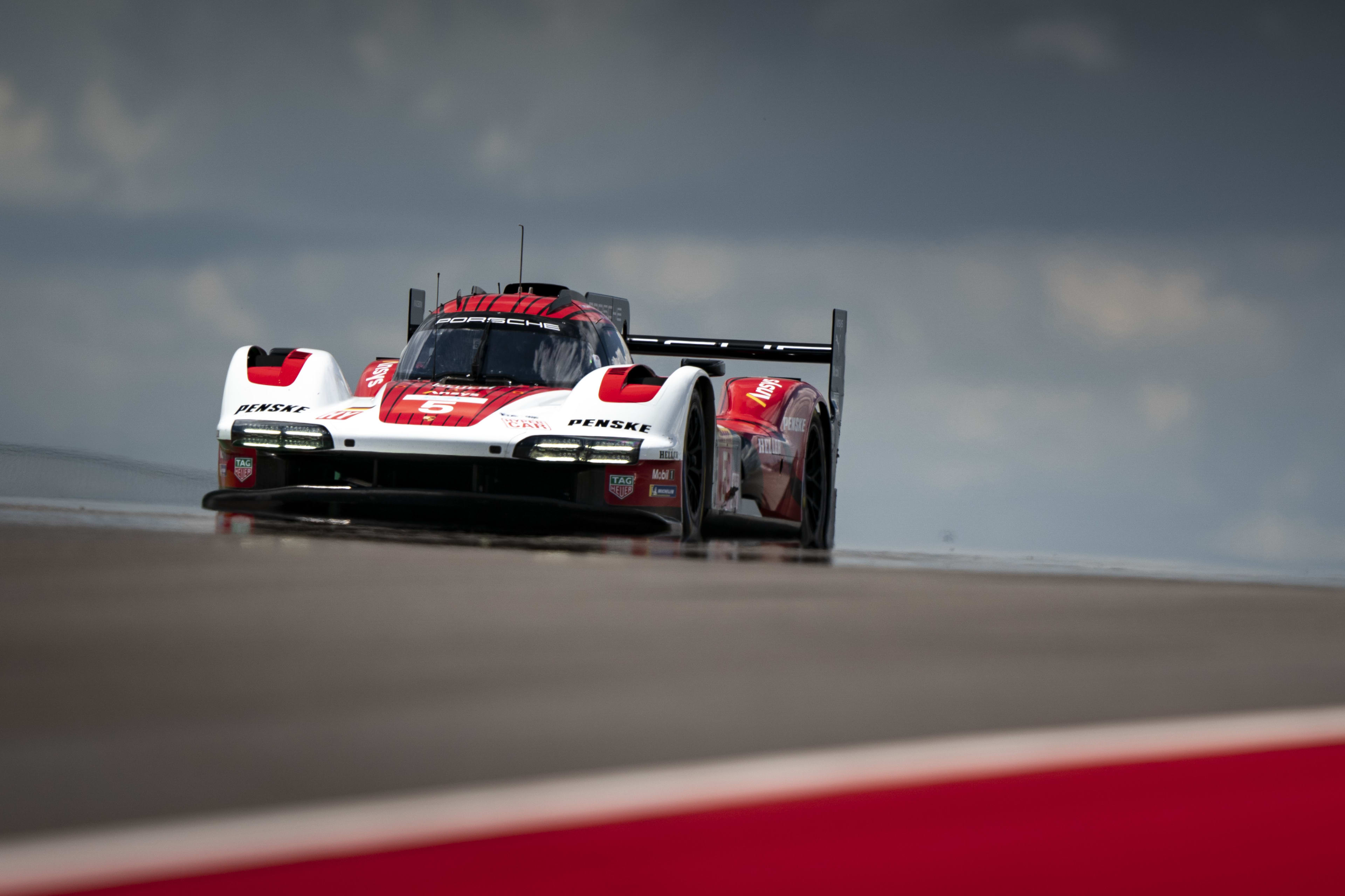 The #5 Porsche Penske Motorsport car takes part in the Lone Star Le Mans