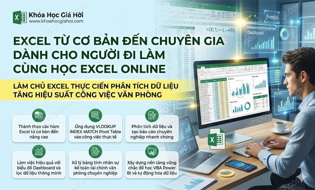 Excel Từ Cơ Bản Đến Chuyên Gia Dành Cho Người Đi Làm Cùng Học Excel Online Excel Từ Cơ Bản Đến Chuyên Gia Dành Cho Người Đi Làm Cùng Học Excel Online