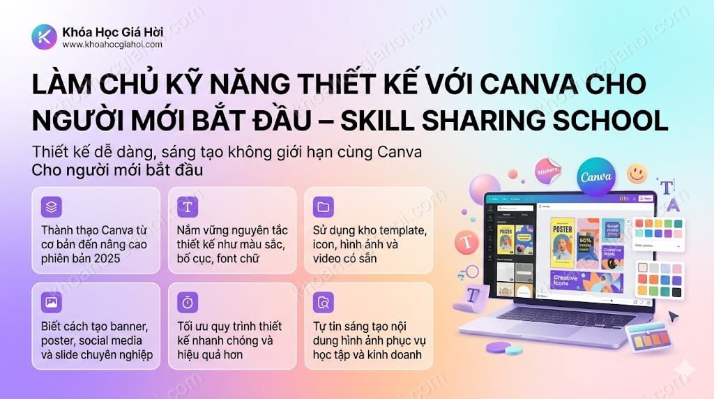 Khóa Học Làm Chủ Kỹ Năng Thiết Kế Với Canva Cho Người Mới Bắt Đầu – Skill Sharing School