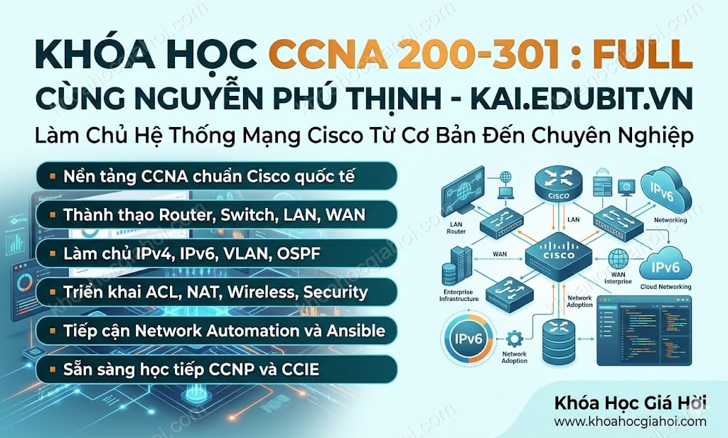 Khóa Học CCNA 200-301 : Full Cùng Nguyễn Phú Thịnh - Kai.edubit.vn Khóa Học CCNA 200-301 : Full Cùng Nguyễn Phú Thịnh - Kai.edubit.vn