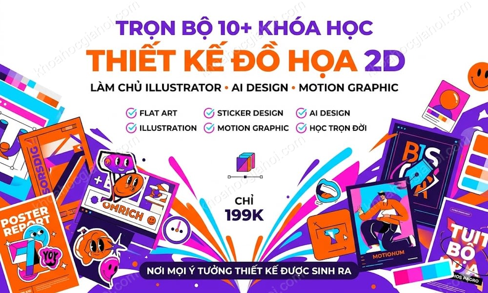 Trọn Bộ 10+ Khóa Học Thiết Kế Đồ Họa 2D – Học Trọn Đời, Cập Nhật Liên Tục Miễn Phí