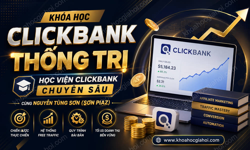 Khóa Học Clickbank Thống Trị – Học Viện Clickbank Chuyên Sâu Cùng Nguyễn Tùng Sơn (Sơn Piaz)