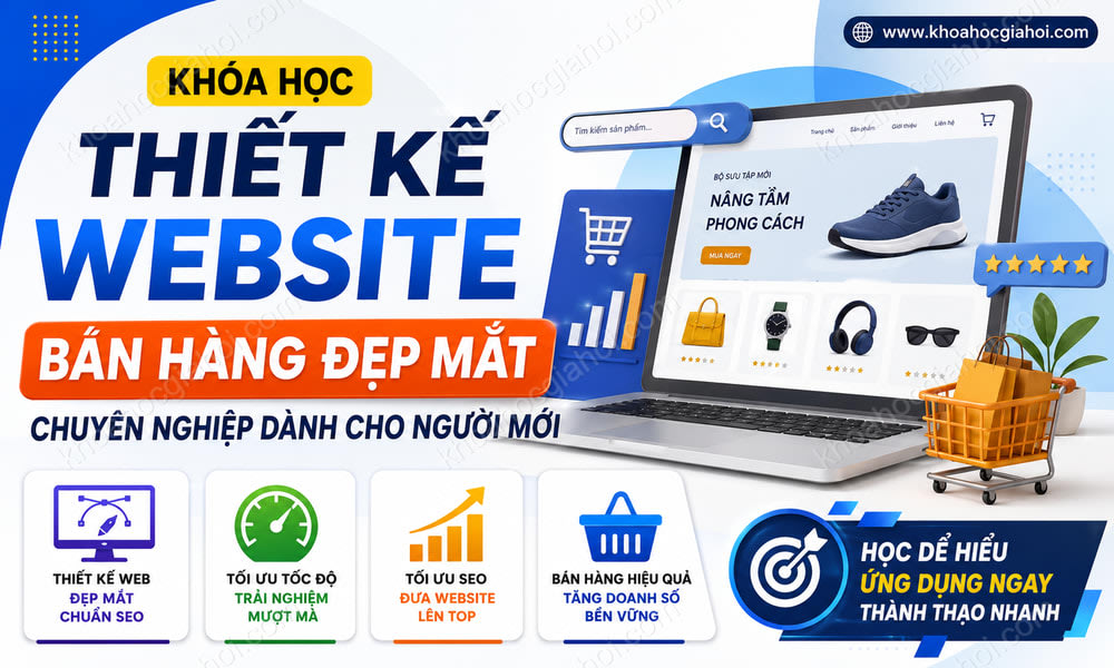 Khóa Học Thiết Kế Website Bán Hàng Đẹp Mắt Chuyên Nghiệp Dành Cho Người Mới