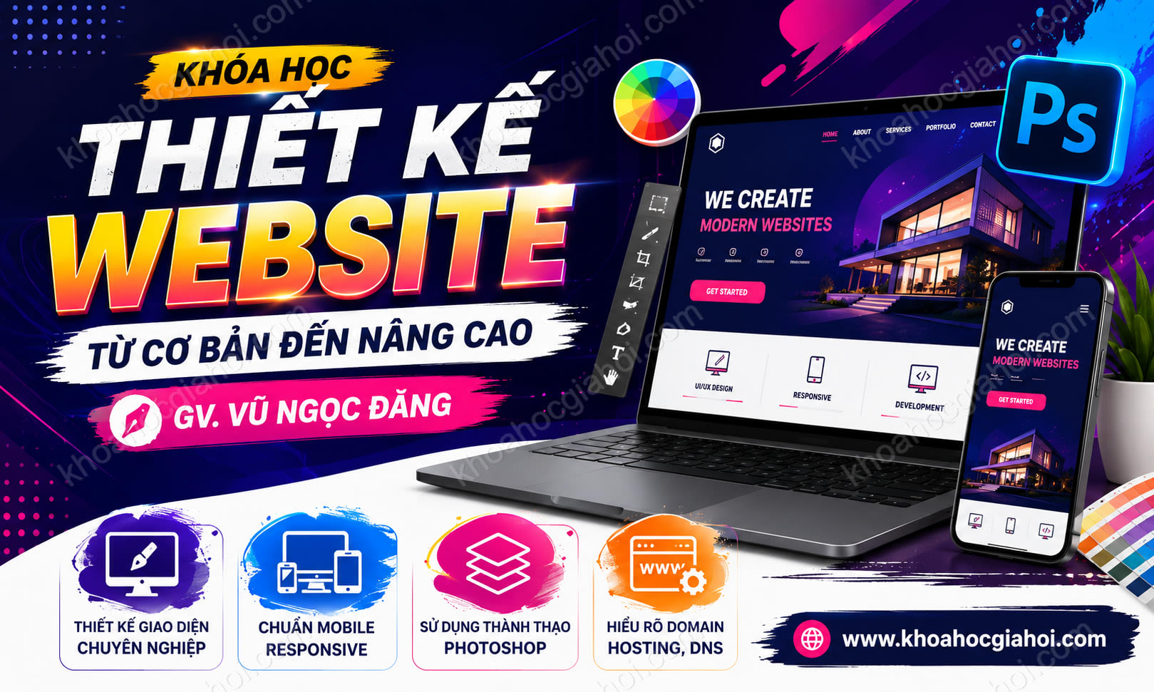 Khoá Học Thiết Kế Website Từ Cơ Bản Đến Nâng Cao - Gv. Vũ Ngọc Đăng