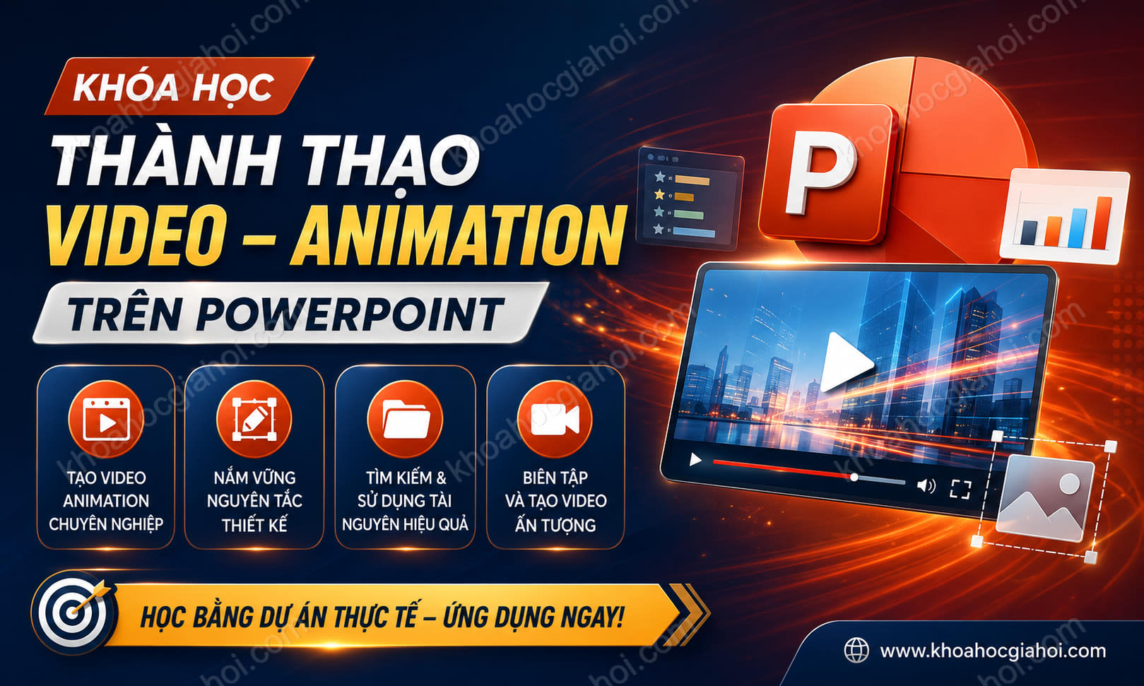 Khóa Học Thành Thạo Video - Animation Trên Powerpoint Bằng Dự Án Thực Tế