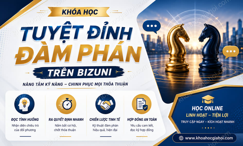 Khóa Học Tuyệt Đỉnh Đàm Phán Trên Bizuni