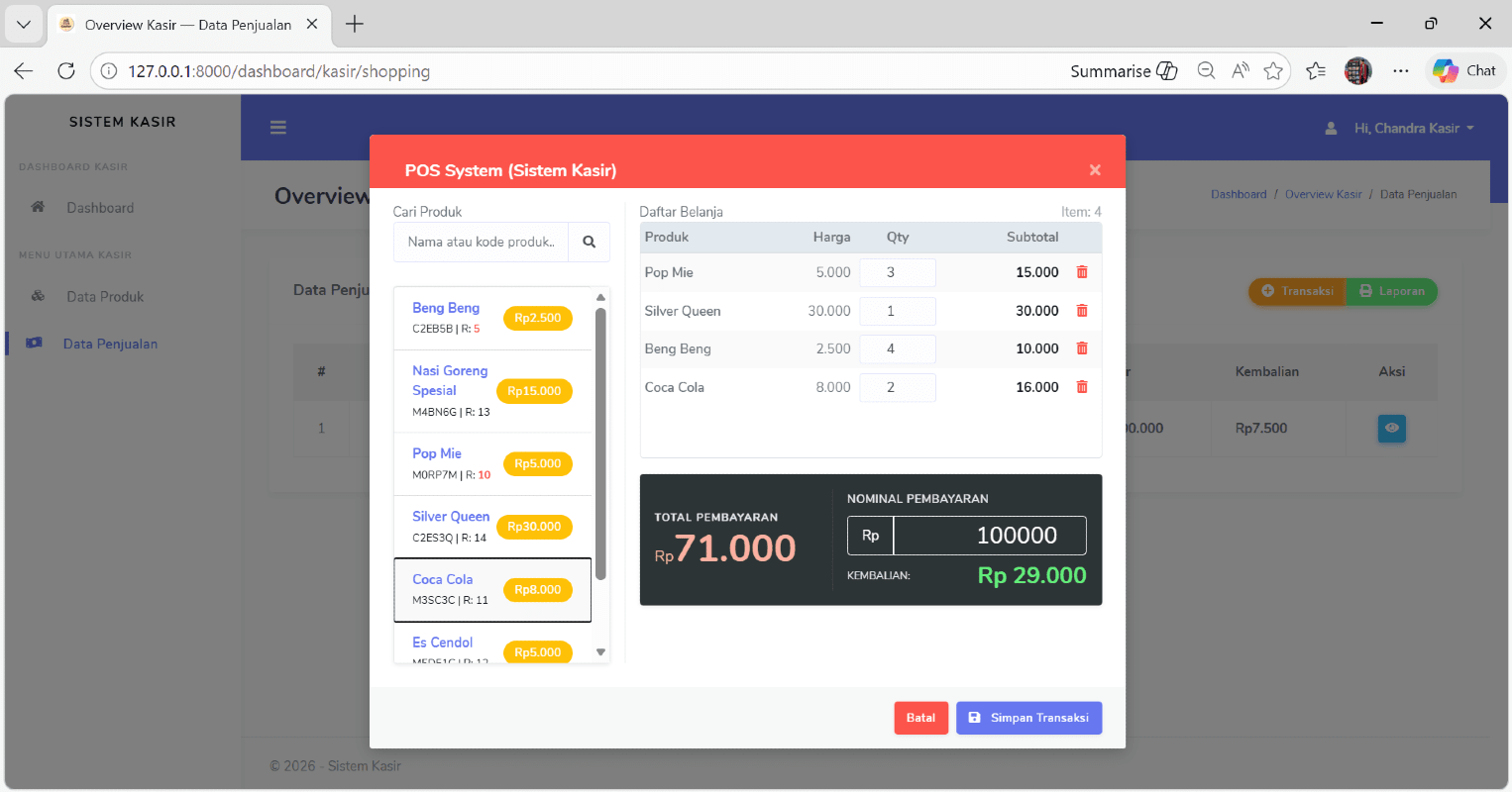 Cashier App