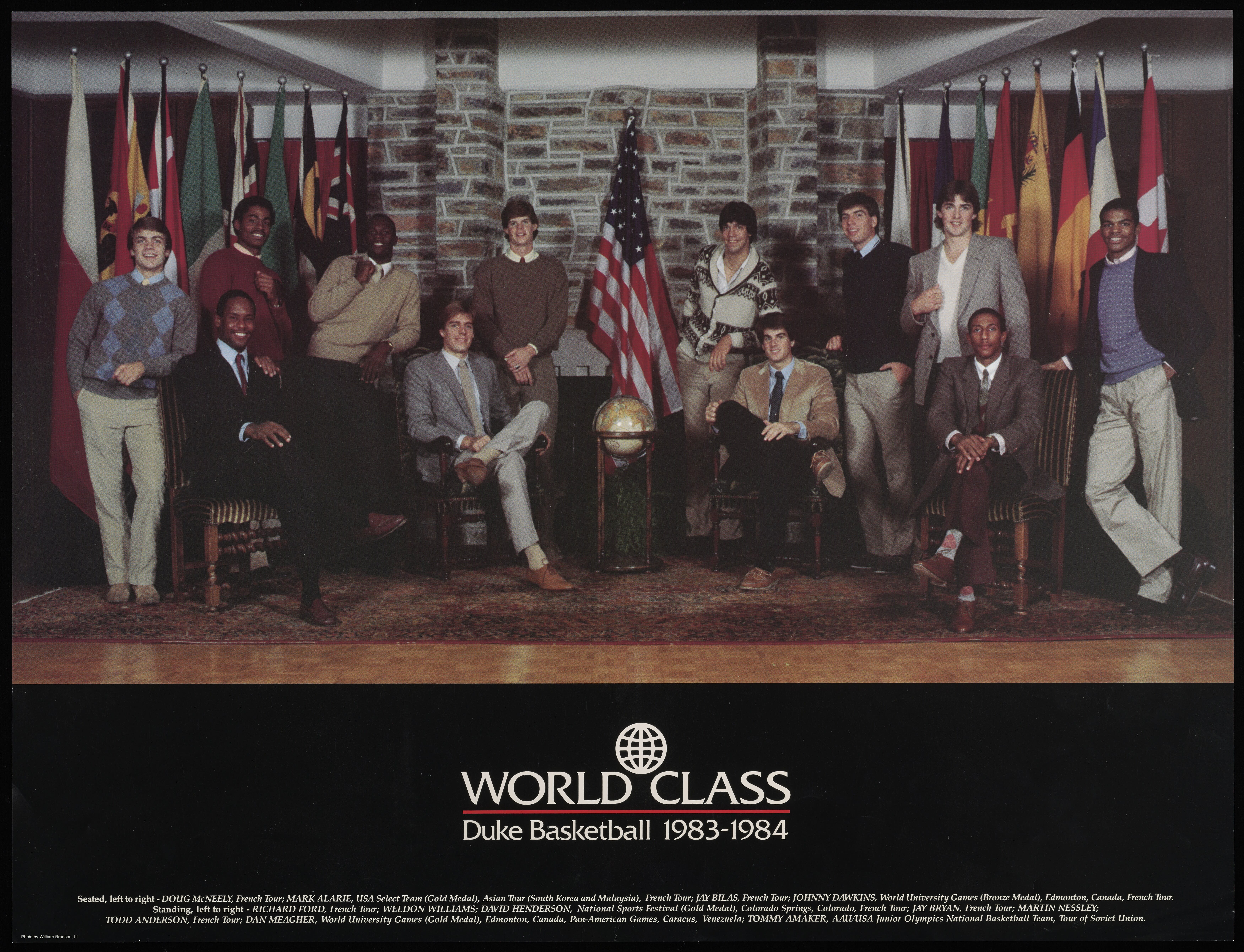 1983-84 Duke Blue Devils Men's Basketball team poster — 'World Class'