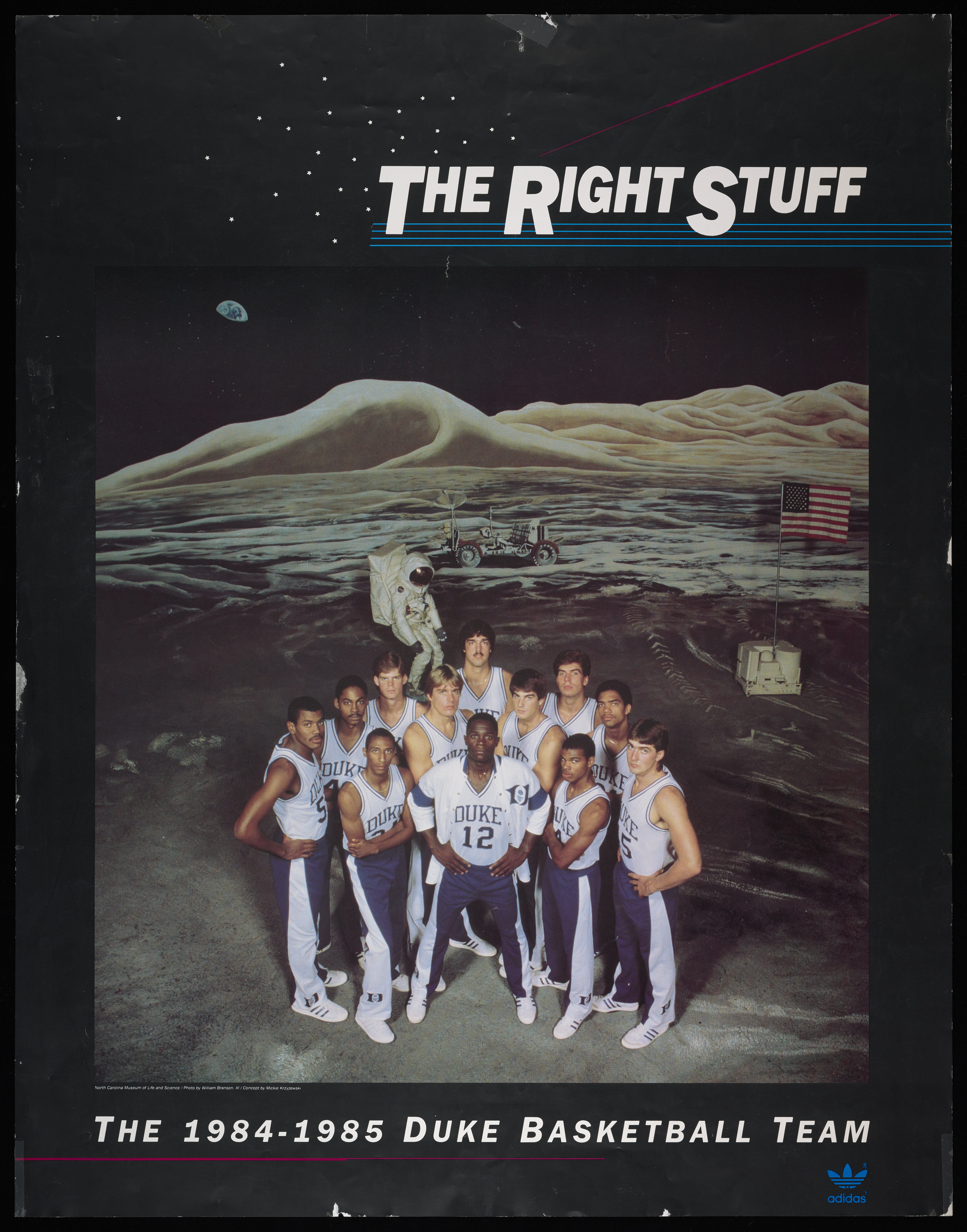 1984-85 Duke Blue Devils Men's Basketball team poster — 'The Right Stuff'