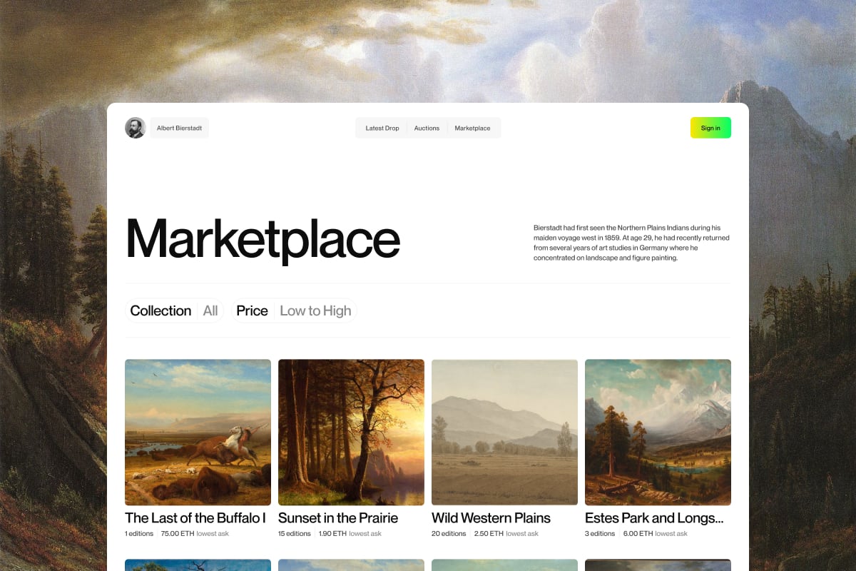 Marketplace Page Desktop