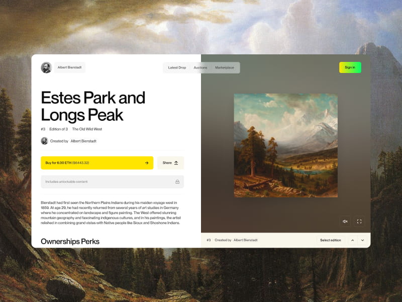 Screenshot of Jelly's NFT marketplace template designed and developed by Studio Null