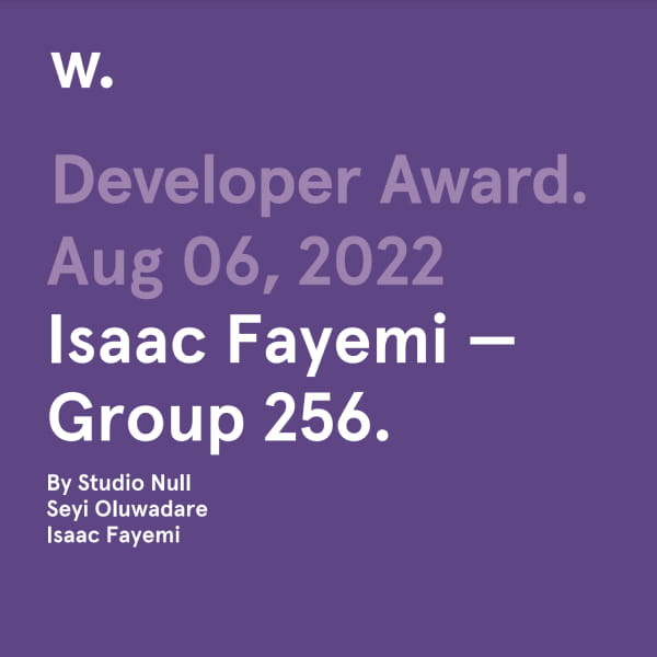 Awwwards Dev Award poster