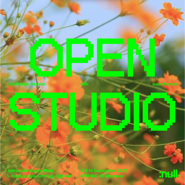 Poster of the first open studio session