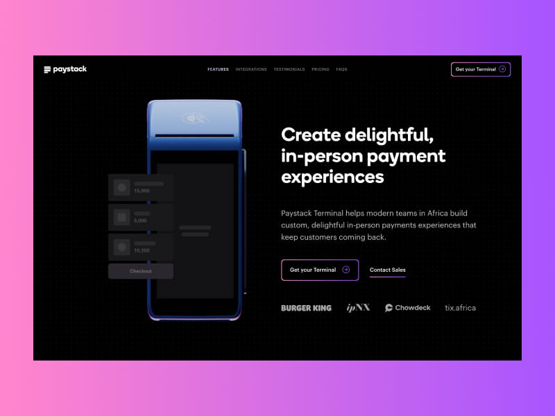 Screenshot from the Terminal website