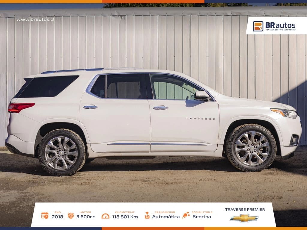 2018 Chevrolet Traverse 3.6 AT 4X4 Blanco - Miniatura 4
