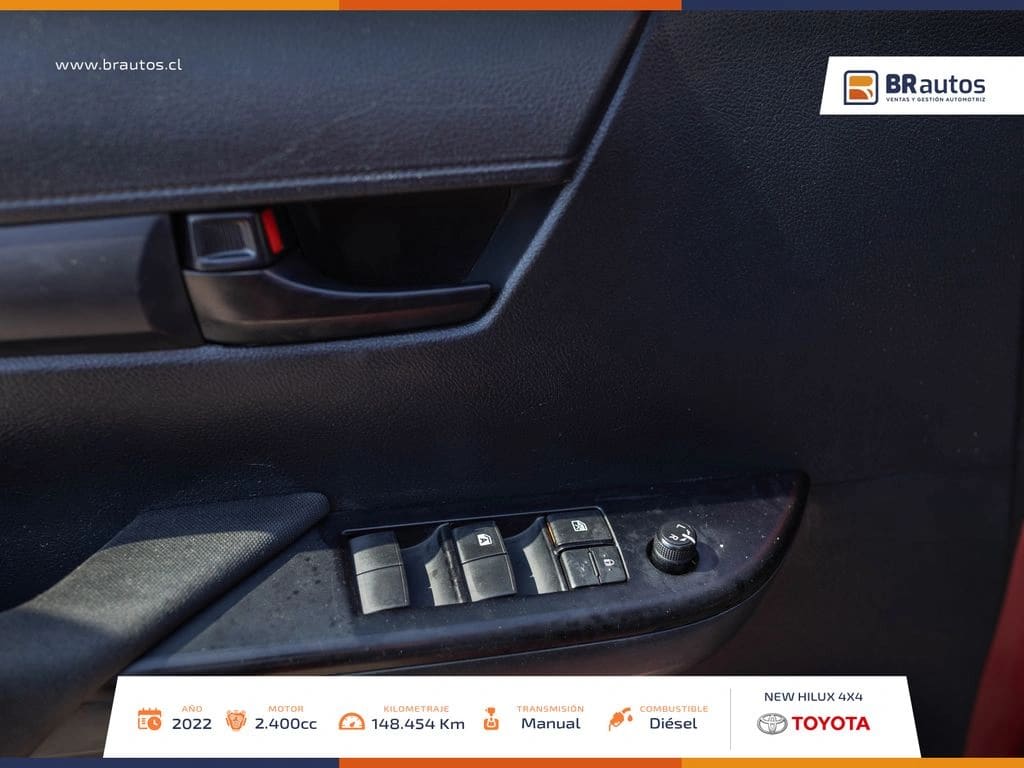 2022 Toyota Hilux 2.4 DX DIESEL 4X4 DOB. CAB.7AB MT 4P Rojo - Miniatura 10