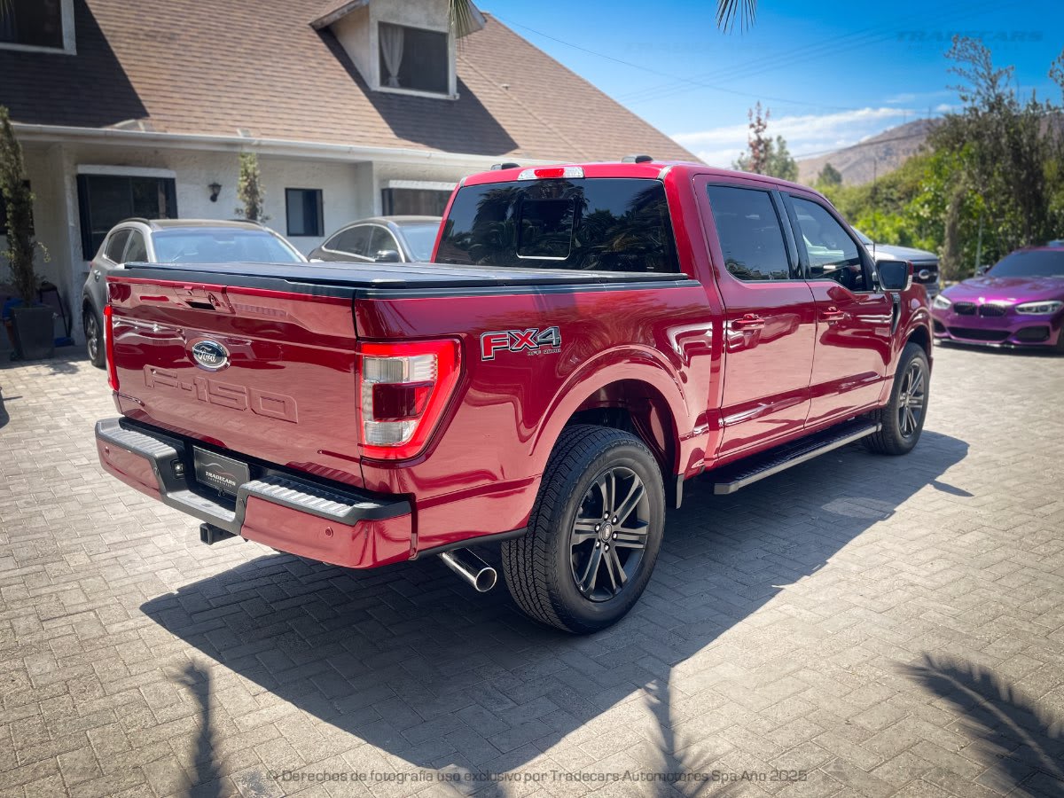 2022 Ford F150 LARIAT SPORT DCAB 4X4 5.0 F150 Rojo - Miniatura 4