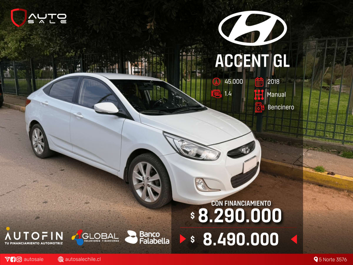 2018 Hyundai Accent Gl Blanco - Imagen 1