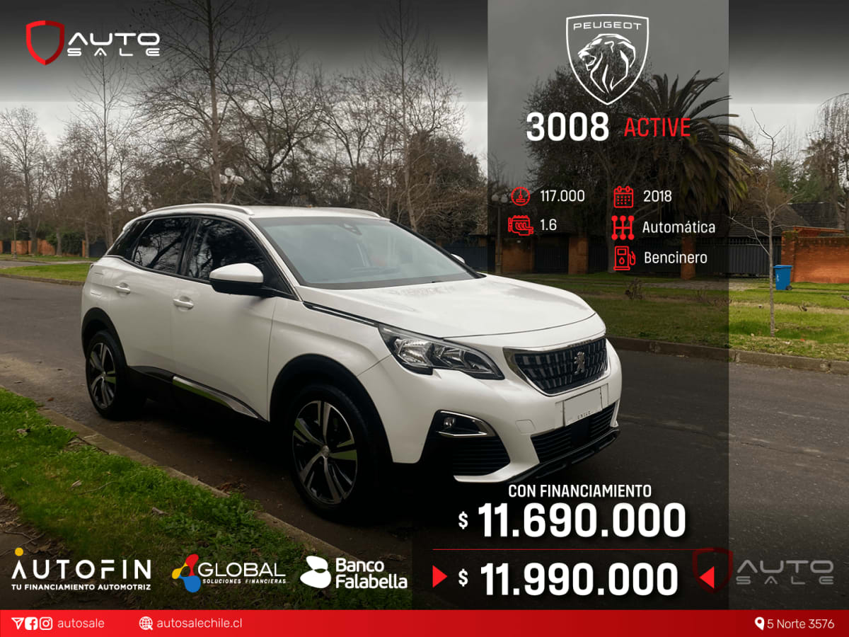 2018 Peugeot 3008 Active Blanco - Imagen 1