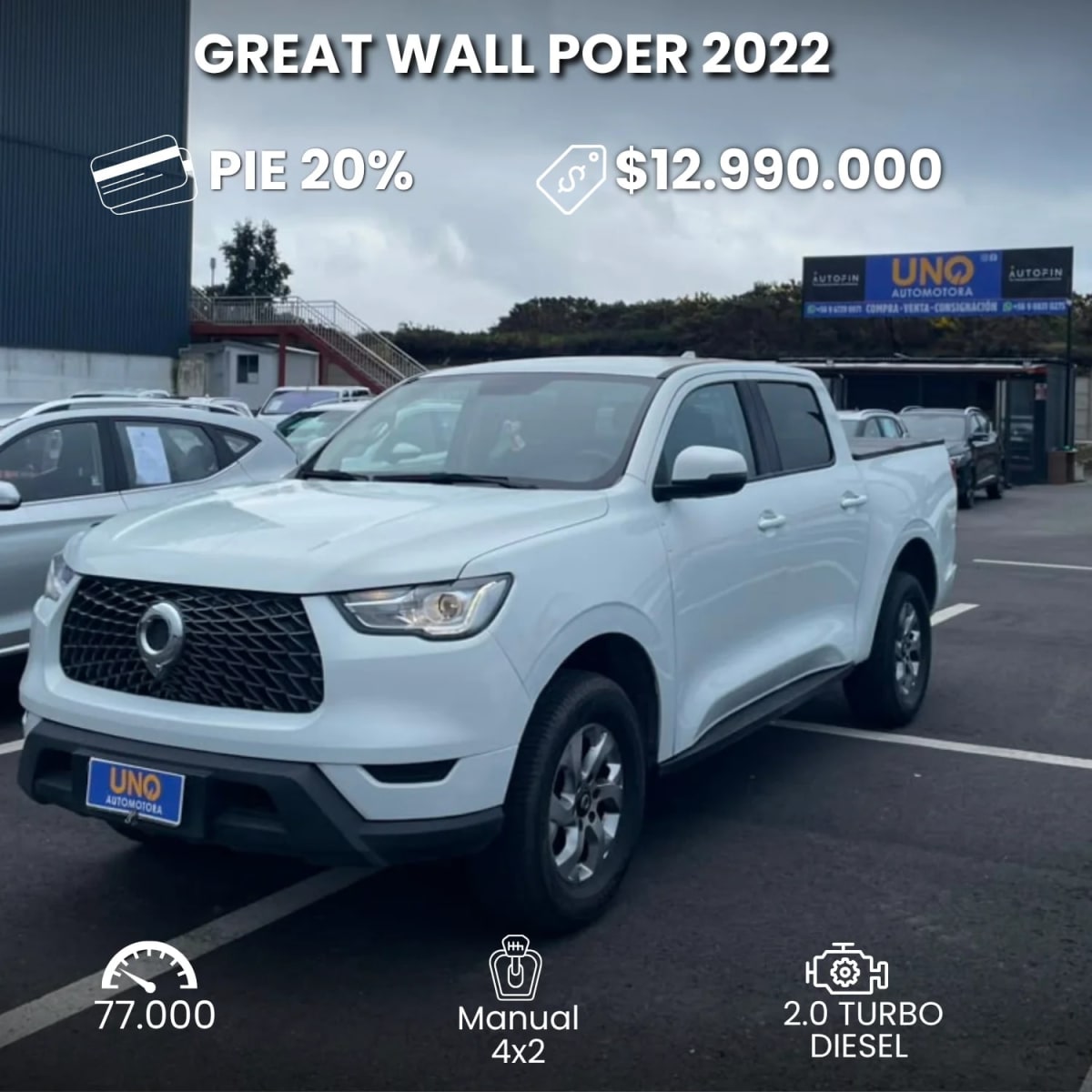 2022 Great Wall Poer Wall Blanco 🛻 Camioneta Robusta - Imagen 1