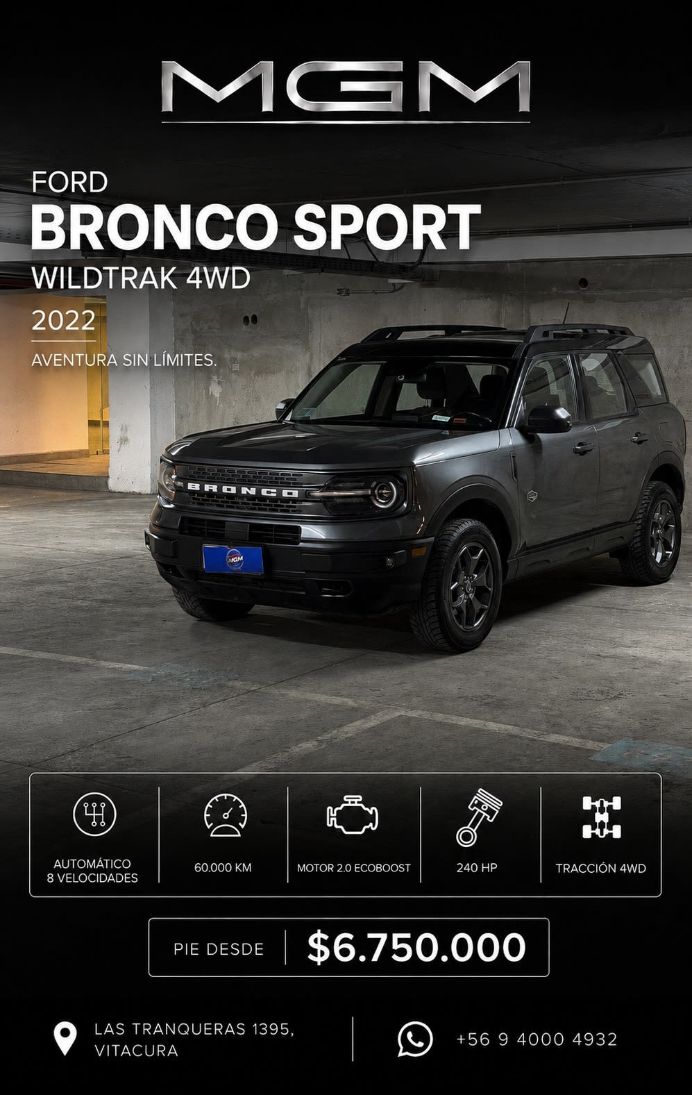 2022 Ford BRONCO SPORT Gris - Imagen 1