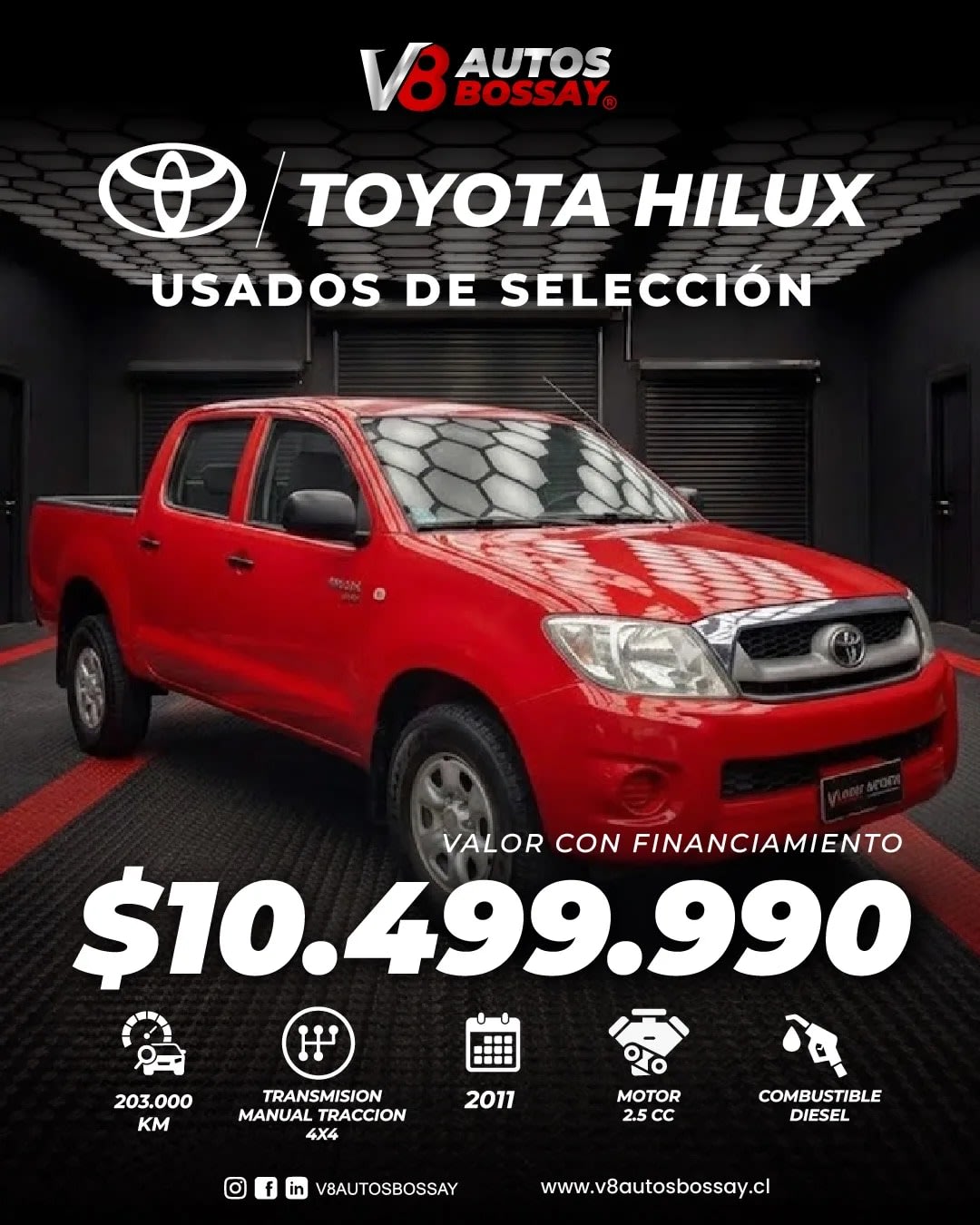 2011 Toyota Hilux Rojo - Imagen 1