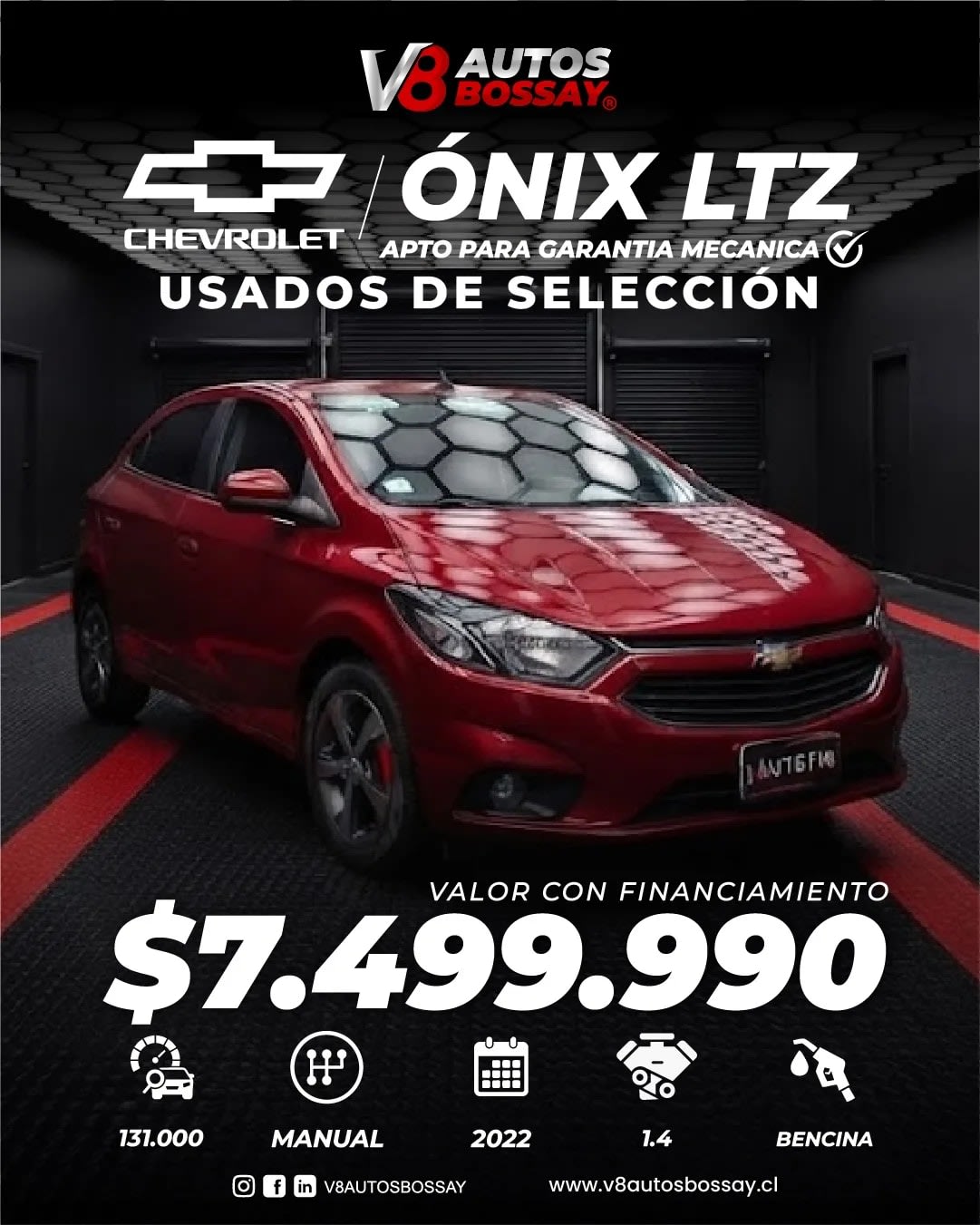 2022 Chevrolet ONIX LTZ Rojo - Imagen 1