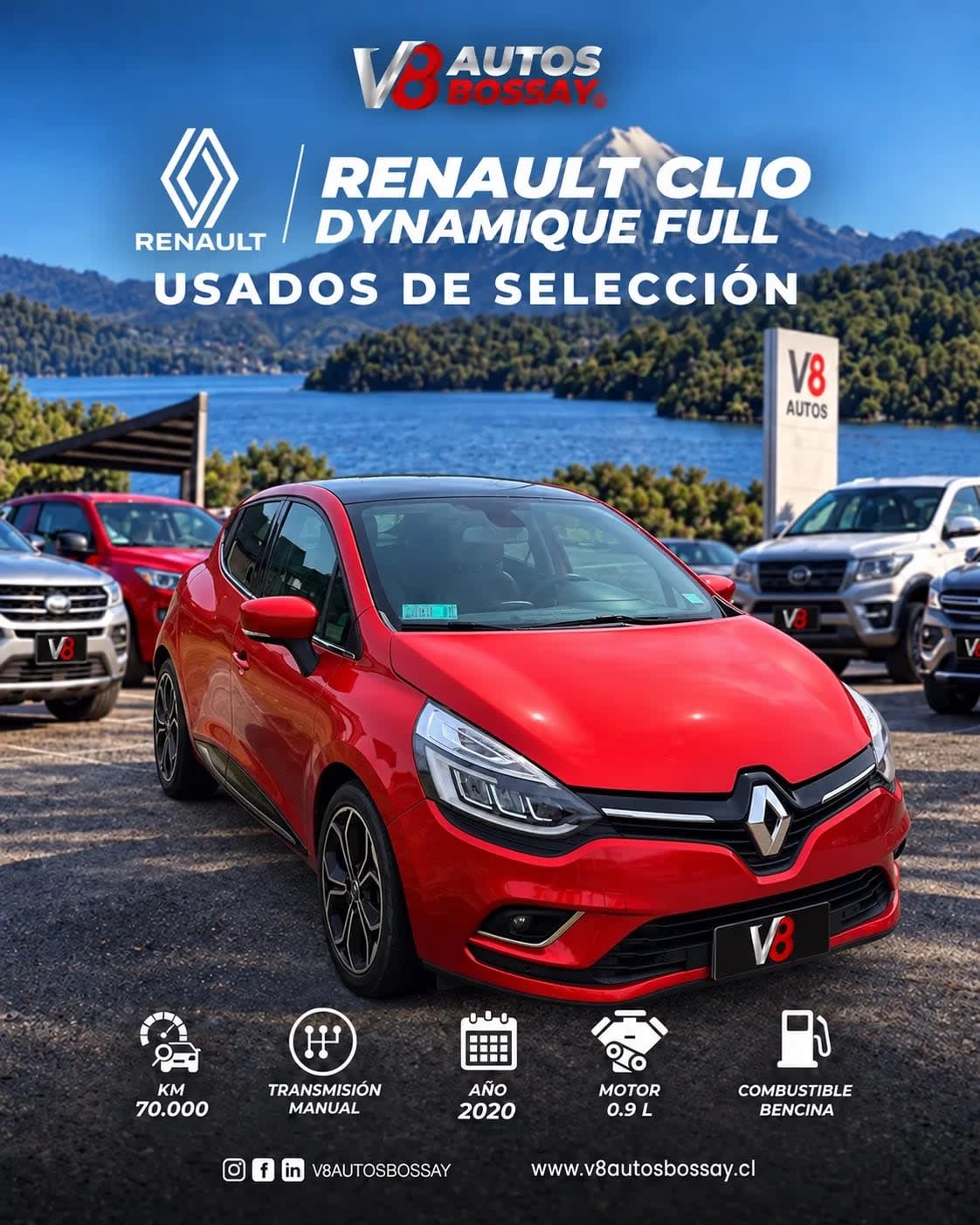 2020 Renault Clio HB Dynamique Full Rojo - Imagen 1
